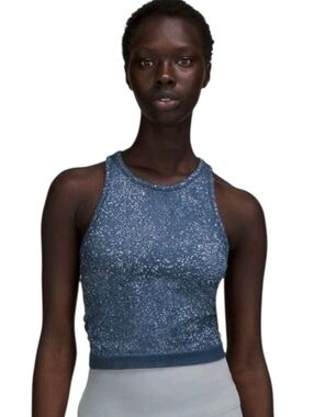 Lululemon Ebb to Street Cropped Tank Distorted Noise Mineral Blue Size 12